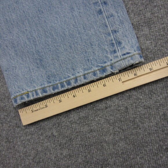Levi's 501 Straight Leg Button Fly Light Wash Jeans Mens 35x32 Blue Denim Vtg - Picture 14 of 14